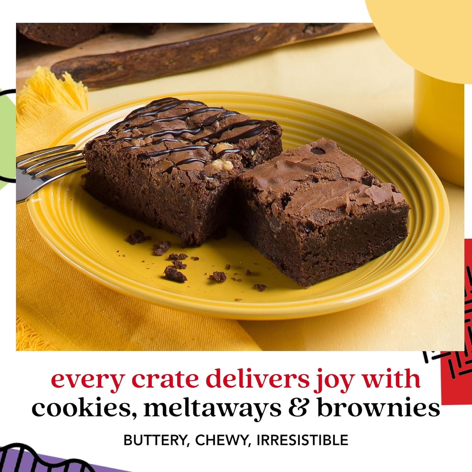 David’s Cookies Happy Birthday Cookies Gift Basket - Deliciously Flavored Assorted Cookies in a Lovely Gift Crate - Gourmet Chocolate Chip Cookies, Butter Pecan Meltaways, Choco Chip Brownies - Image 4