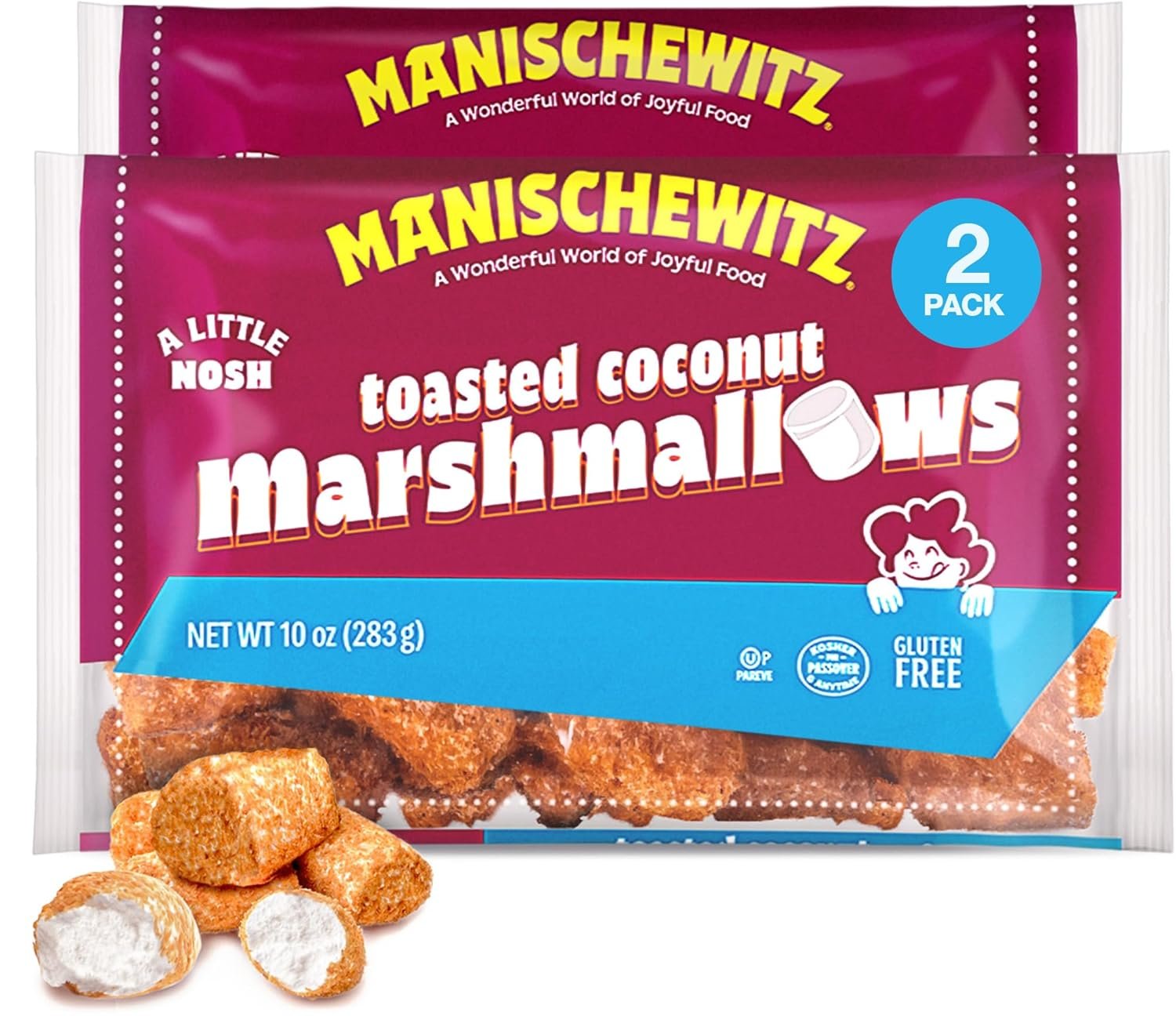 Manischewitz Toasted Coconut Marshmallows 10oz (2 Pack), Kosher for Passover