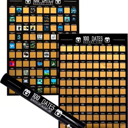 J7 Couples 100 Dates bucket list Scratch off poster