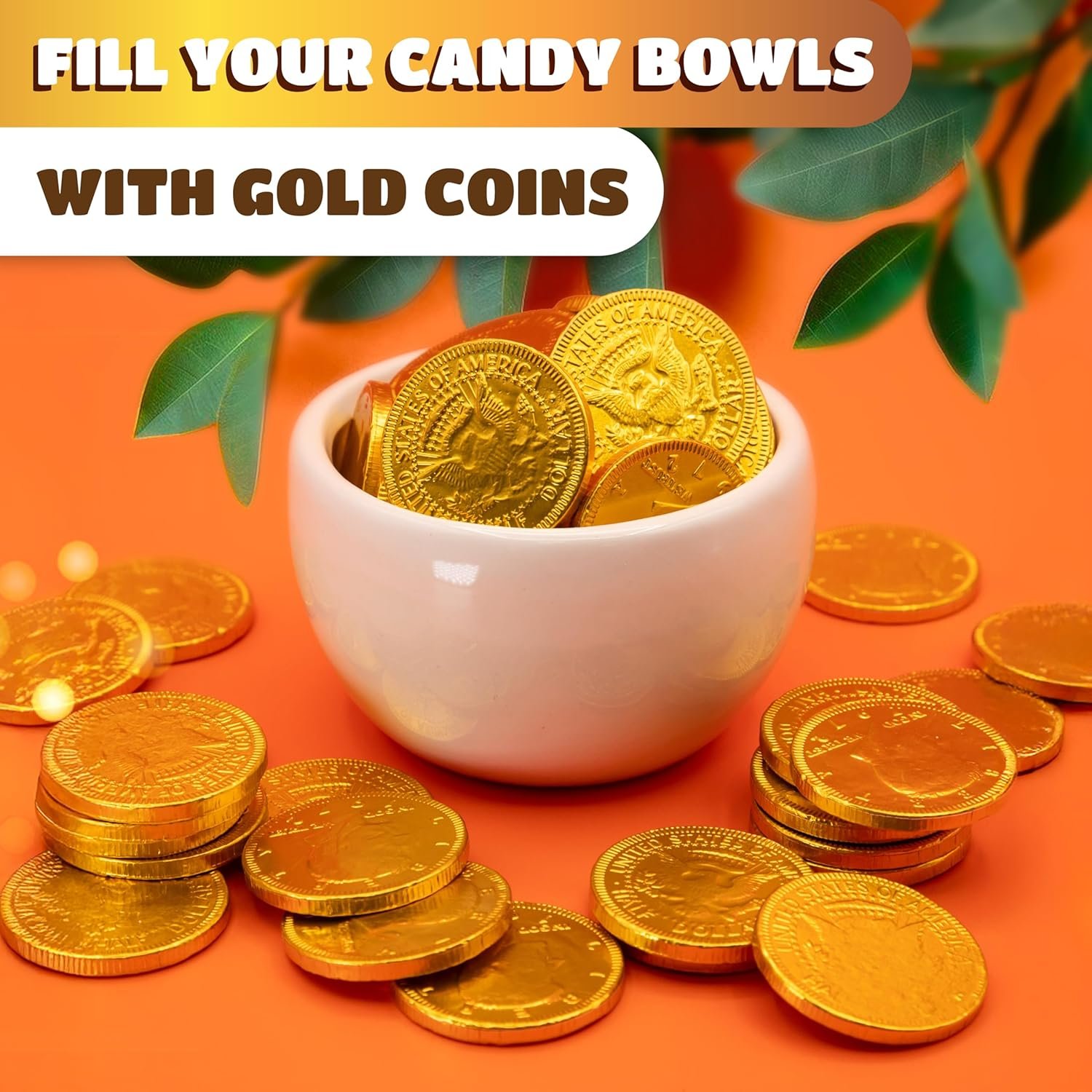 Chocolate Gold Coins - 40 Count Pack - Chocolate Coins Candy for Goodie Bags, Buffets, Gifting & Party Favors - Individually Wrapped Gold Candy Treats - Image 5