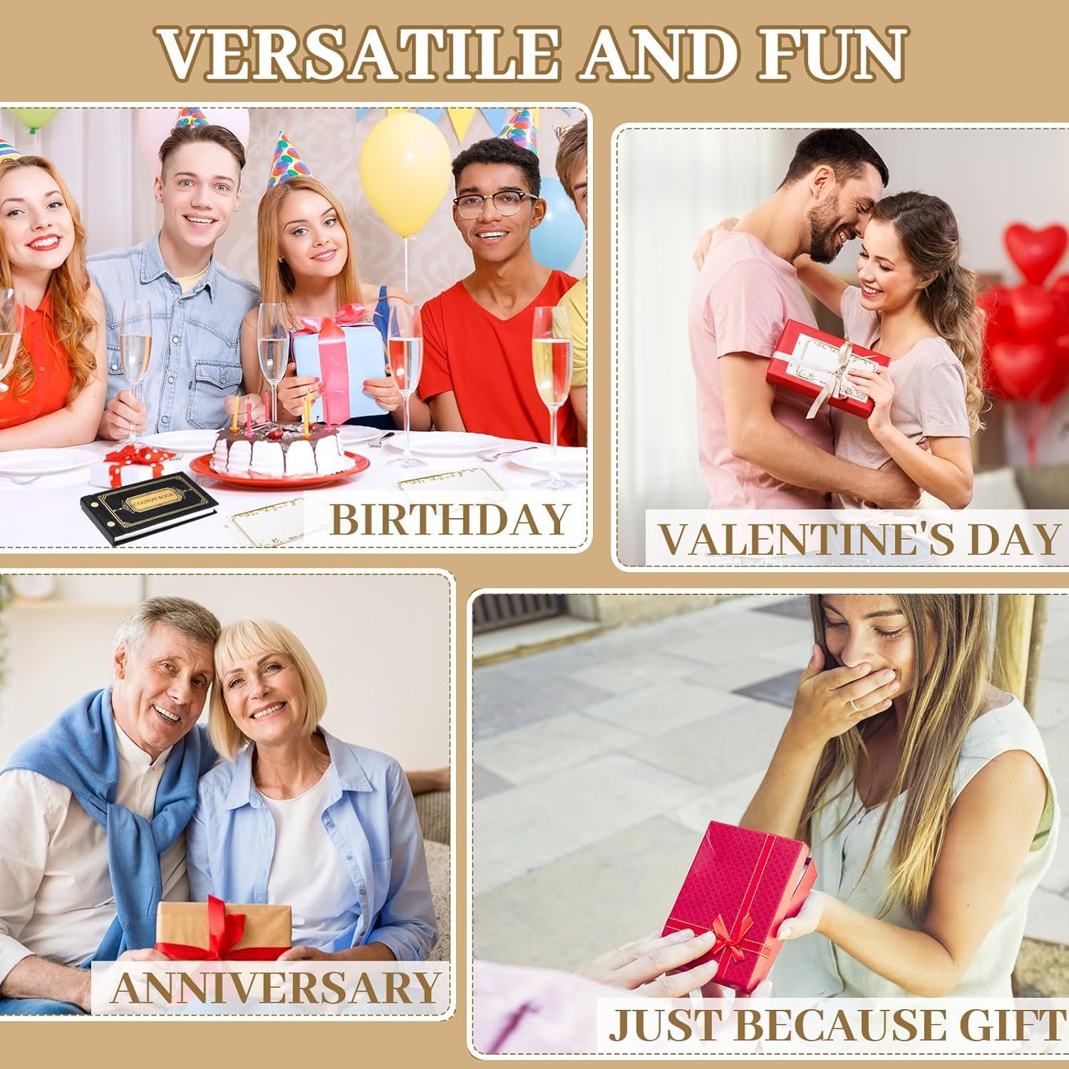 Classic Leather Blank Coupon Book- 30 DIY Coupons, Valentines Day Gifts for Him Her, Valentines Gift for Husband, Wife, Boyfriend, Girlfriend, Unique Anniversary Vday Gifts for Couples - Image 7