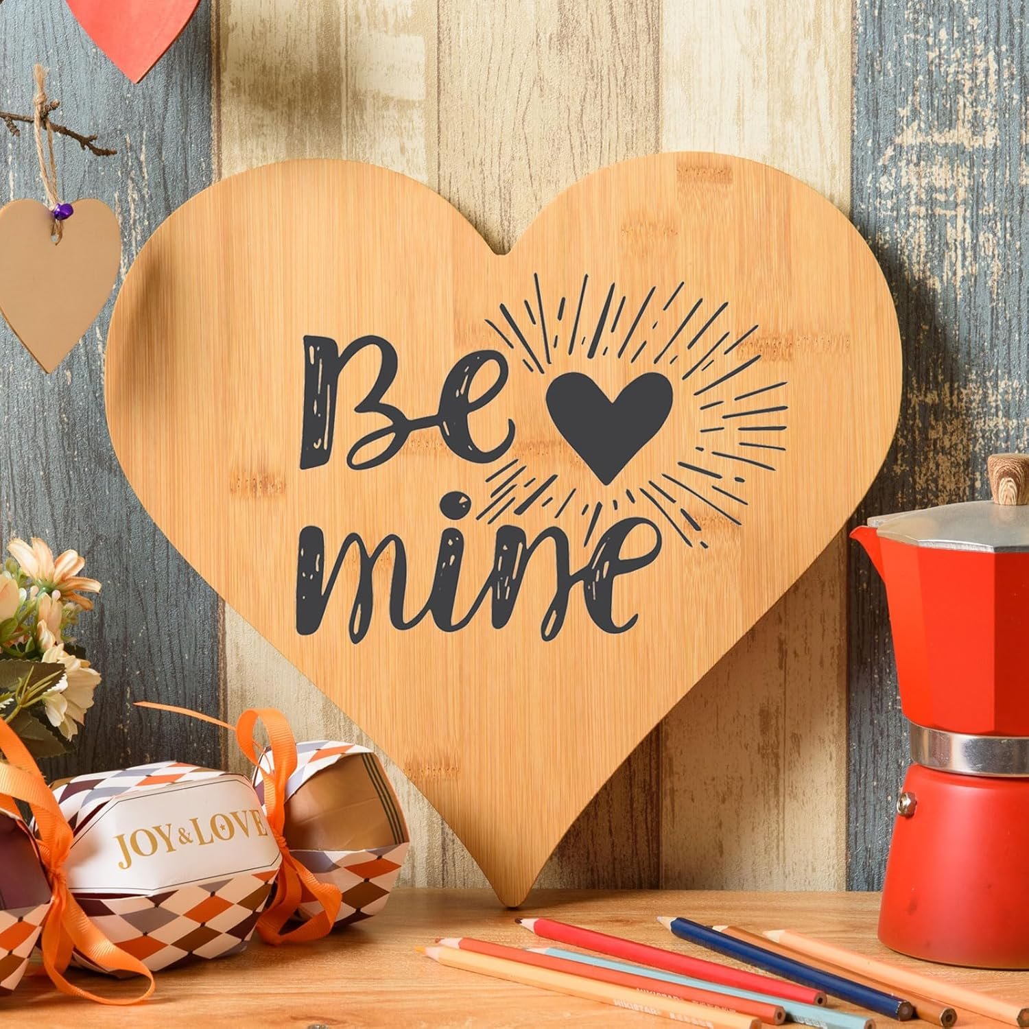 AWIZOM 12 Pack Heart Shaped Cutting Boards Valentine's Wood Charcuterie Board Bamboo Serving Bread Cheese Trays Platter Laser Engraving Board for Wedding Housewarming Present,12.8x11.81x0.39 Inch - Image 3