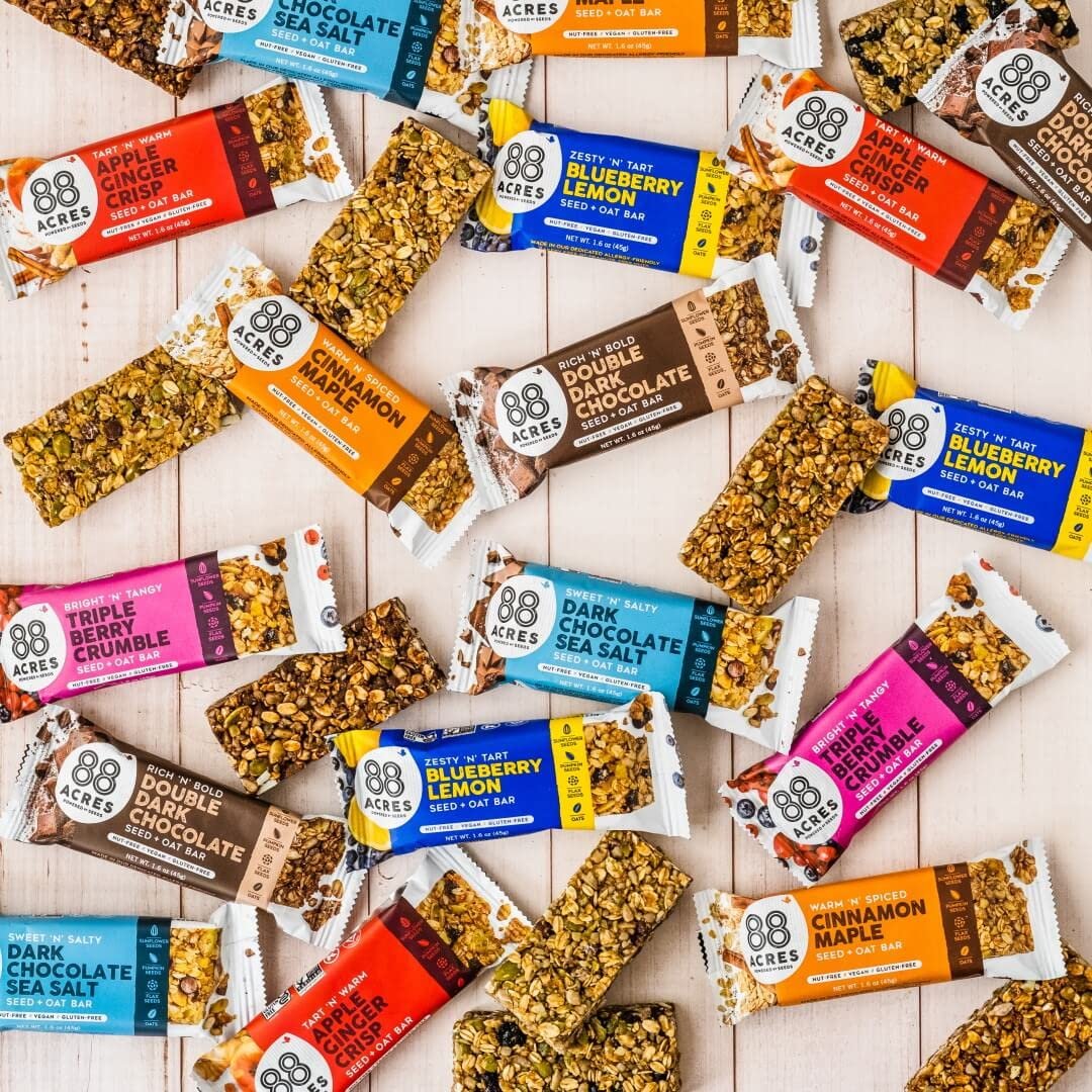 88 Acres Granola Bars Variety Pack, 6 Count, School Safe, Allergen Free Seed & Oat Snack Bar, Gluten & Nut Free, Vegan, Non-GMO & Kosher, Individually Wrapped - Image 8