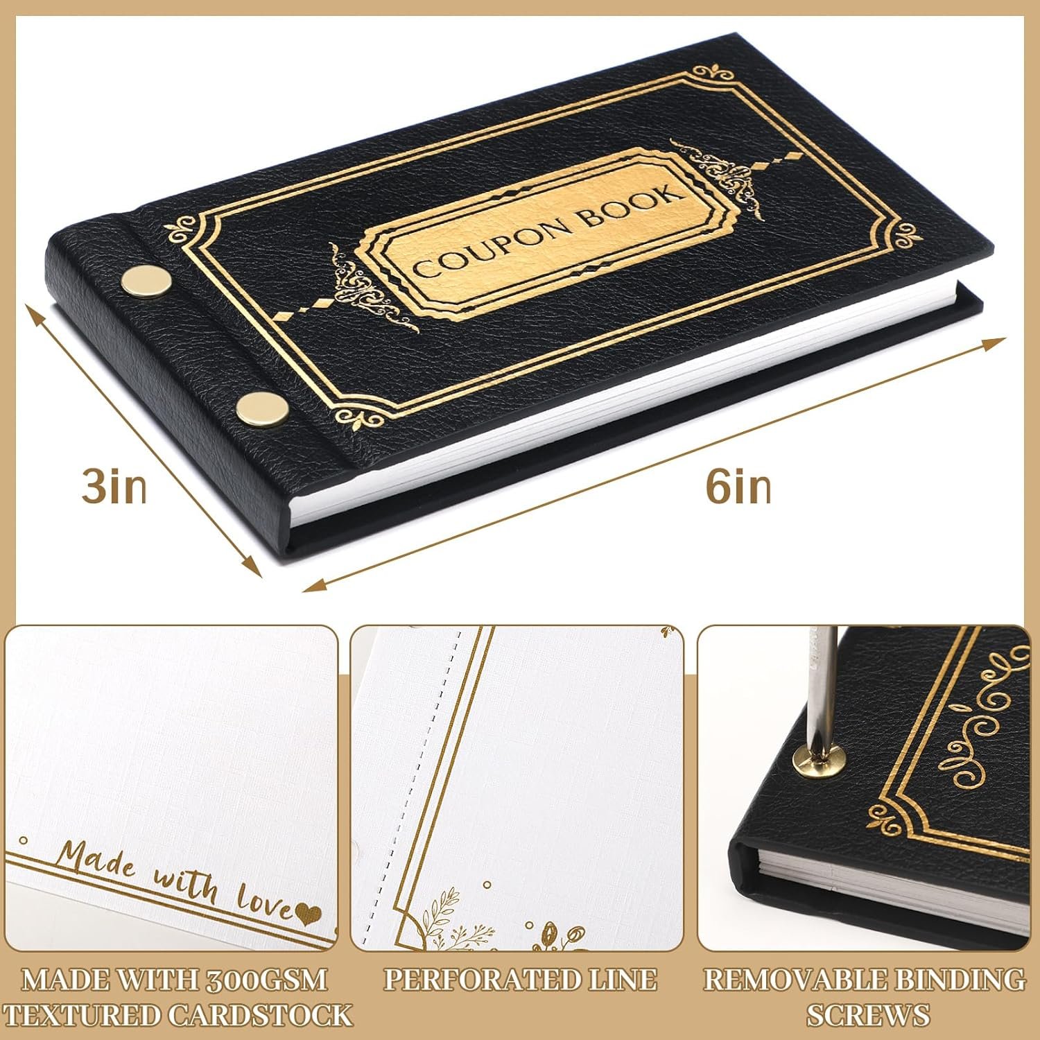 Classic Leather Blank Coupon Book- 30 DIY Coupons, Valentines Day Gifts for Him Her, Valentines Gift for Husband, Wife, Boyfriend, Girlfriend, Unique Anniversary Vday Gifts for Couples - Image 6