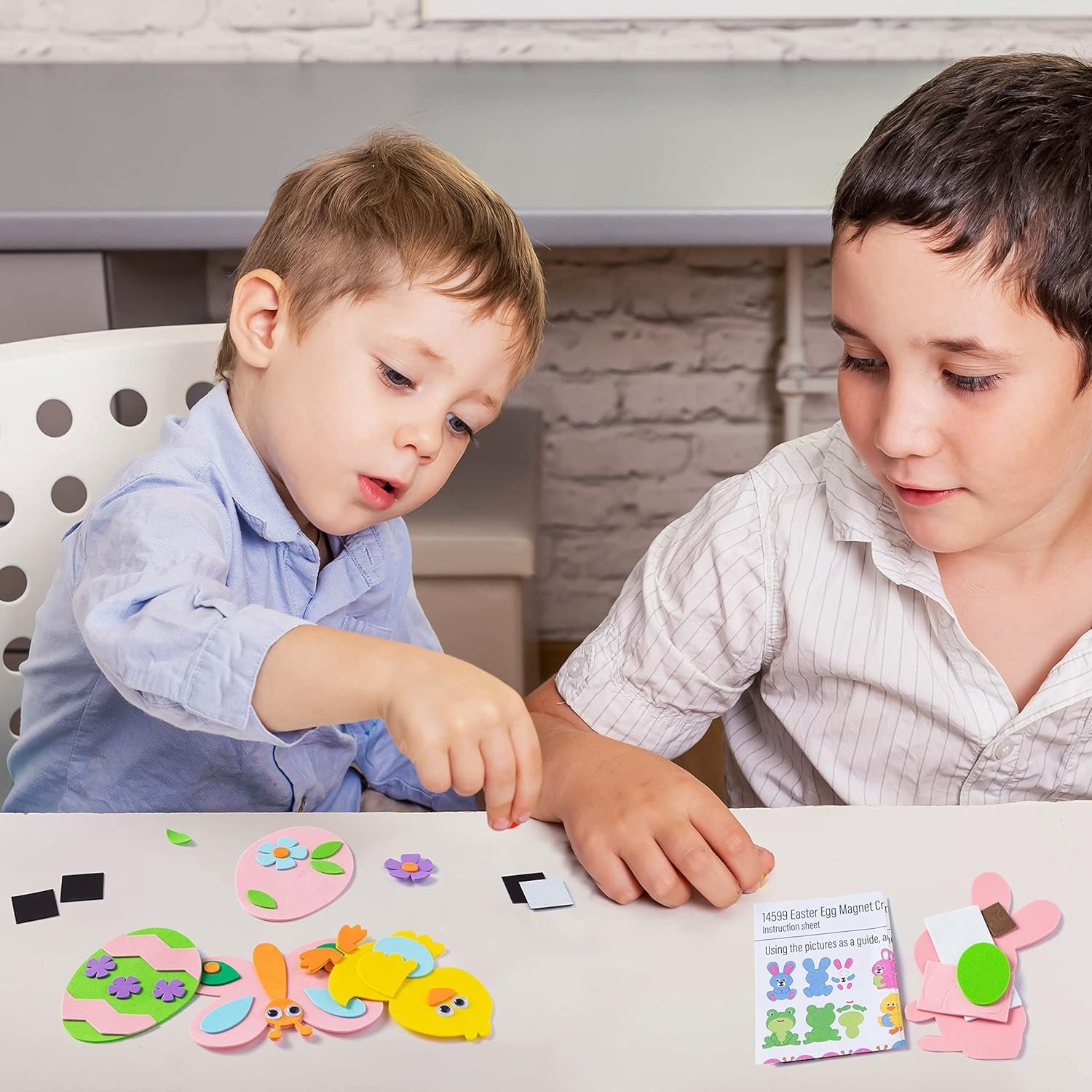 JOYIN 24 Pcs Foam Easter Egg Magnet Craft Kit, Easter Craft Kits DIY Animal and Egg Magnet Set for Kids Favor Classroom Homeschool Art Decor, Art and Craft Supplies Party Favors - Image 7