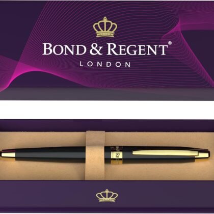 Bond & Regent 24 Karat Gold Luxury Rollerball Pen, Gloss Black