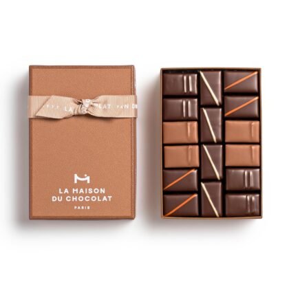 LA MAISON DU CHOCOLAT Pralines Gift Box, Gourmet Milk and Dark French Chocolate Gift Box (16 Pieces)