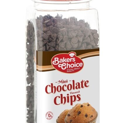 Chocolate Flavored Mini Chocolate Chips – Baking Ingredient, Topping and Decoration Candy for Ice Cream, Desserts and Baked Goods, Non Dairy, Kosher - 9 oz. - Baker’s Choice