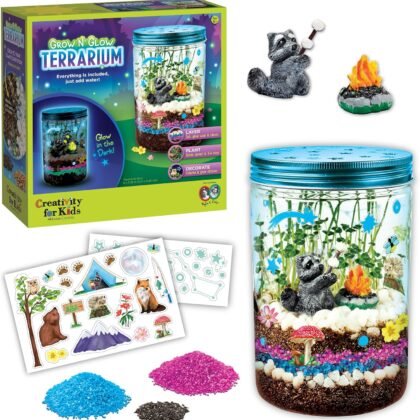 Creativity for Kids Grow 'N Glow Terrarium Kit - Educational Science Kits| Easter Basket Stuffers for Kids Gifts for Boys and Girls| Craft and STEM Projects (Ages 6+)