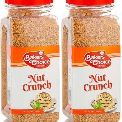 Coconut Crunch Topping - Coconut Sprinkles for Ice Cream Sundae Toppings - 7 oz. - Dairy Free, Kosher - Baker’s Choice (Pack of 2)