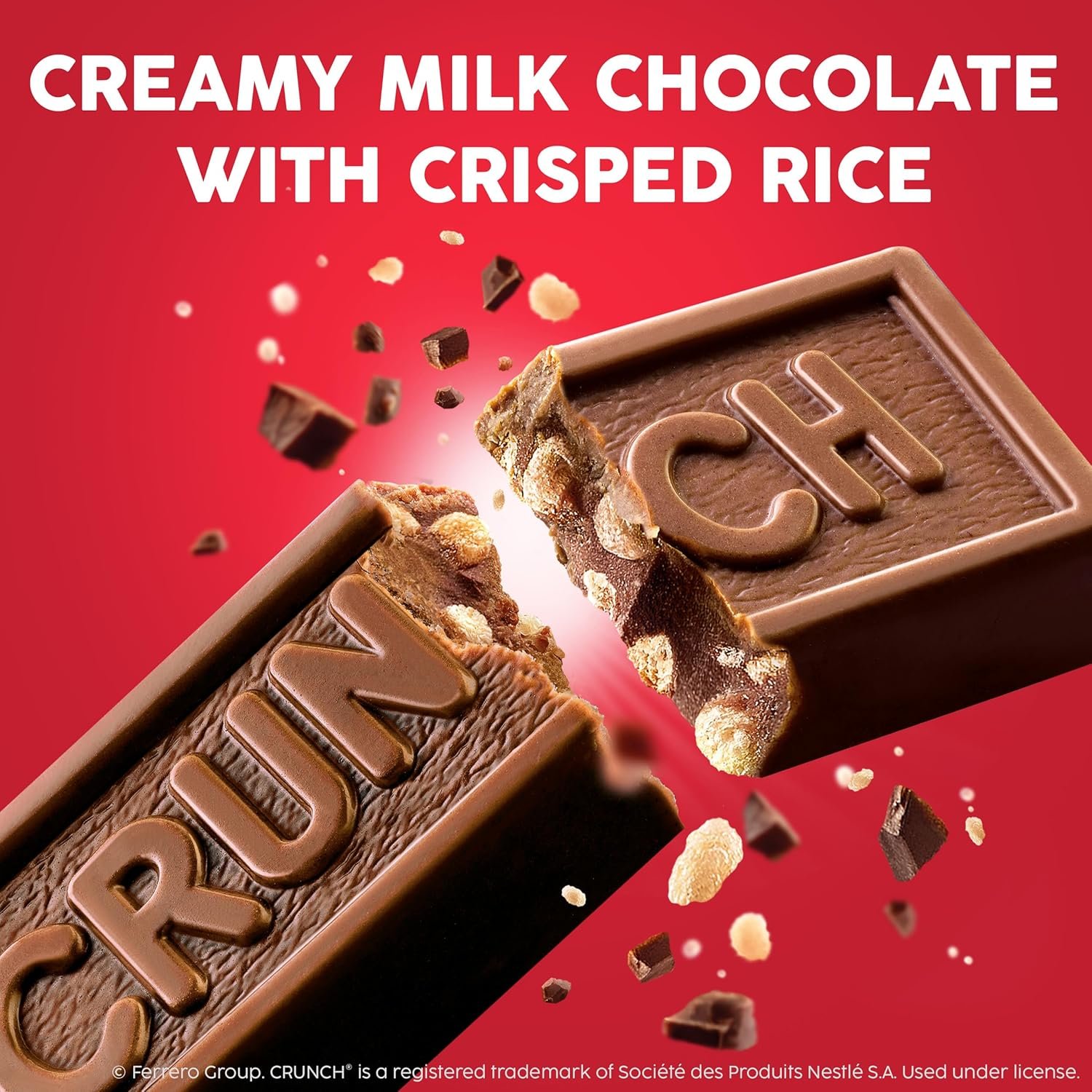 CRUNCH Fun Size Candy Bars, Creamy Milk Chocolate with Crisped Rice, Individually Wrapped Candy, Shareable Pack, 10 oz - Image 3