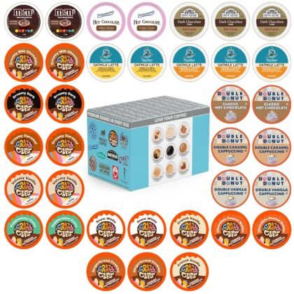 Crazy Cups Cappuccino & Hot Chocolate Variety Pack, Including Flavored Hot Chocolate & Cappuccino Coffee for Keurig K Cup Machines, Coffee Gift Set, Hot Chocolate Gift Set, 36 Count(Pack of 1)