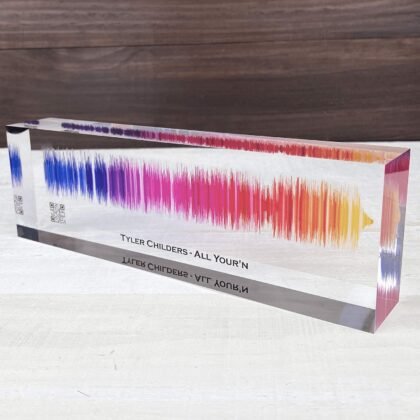 Artblox Soundwave Art With Scannable Qr Code Any Video Voice Recording Baby Heartbeat Or Song To Acrylic Glass Spotify Plaque Cool Mothers Day Customized Gifts For Wife Girlfriend Sound Card
