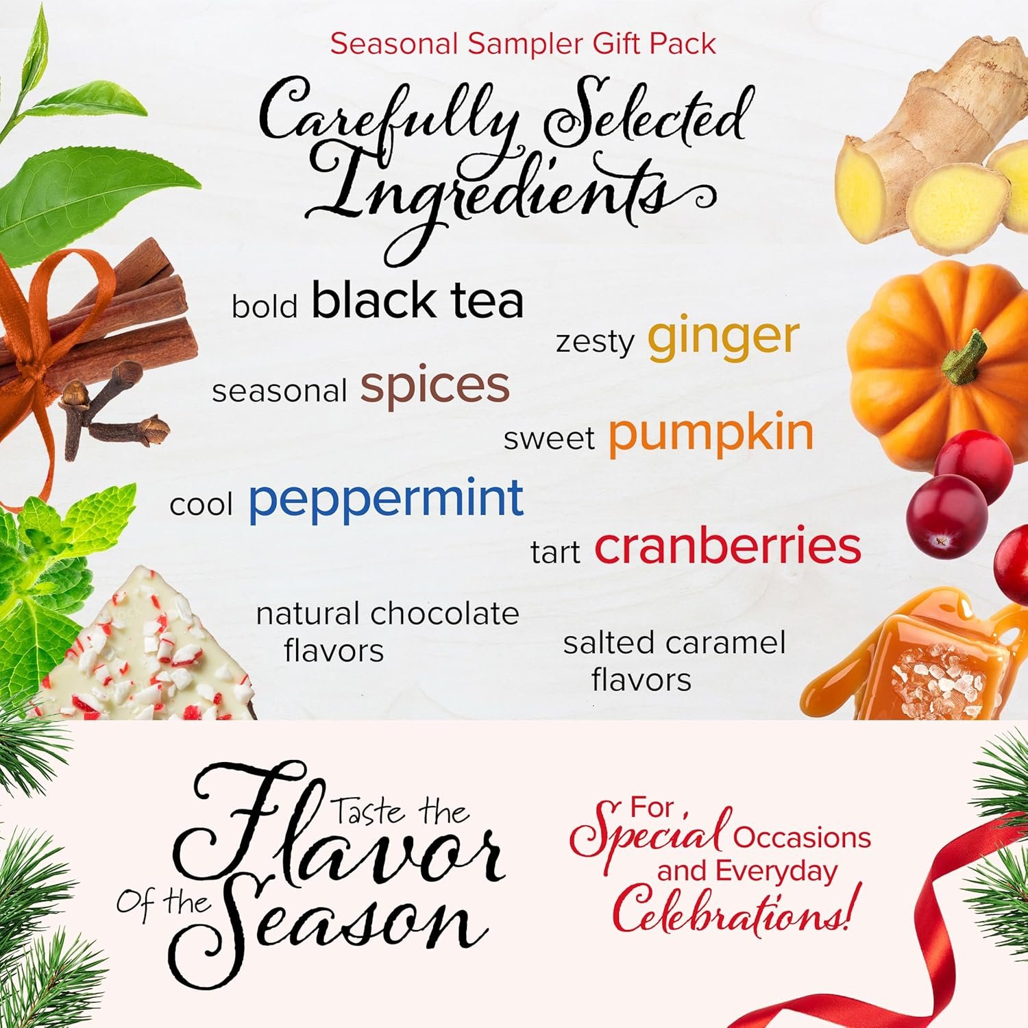 Bigelow Tea Seasonal Tea Collection, Caffeine Tea Variety Pack Gift Sampler, Holiday Tea Gift Set, 64 Count Box (Pack of 1), 64 Tea Bags Total - Image 5