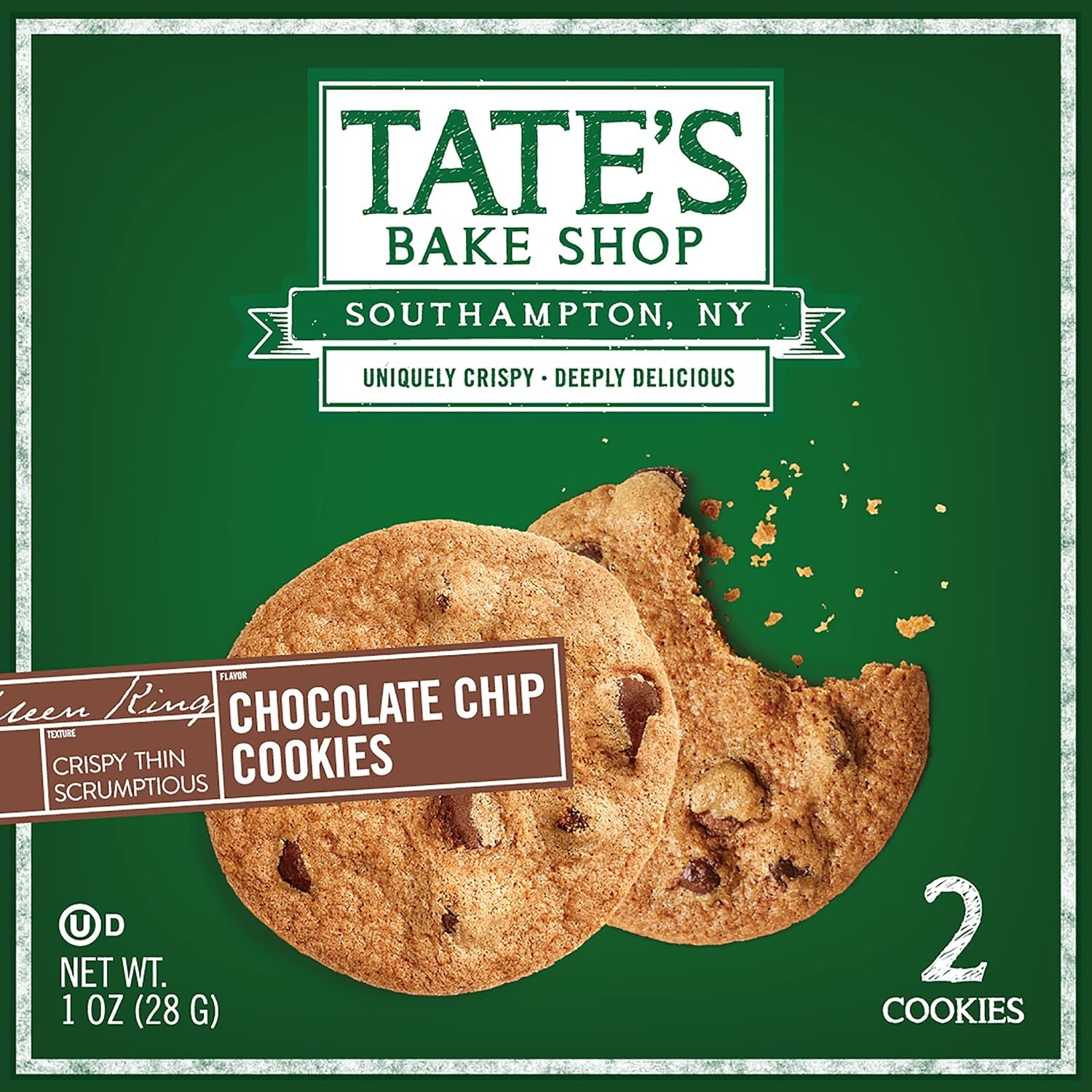 Tate’s Bake Shop Chocolate Chip Cookies, 16 – 2 Cookie Snack Packs (2 Boxes) - Image 7