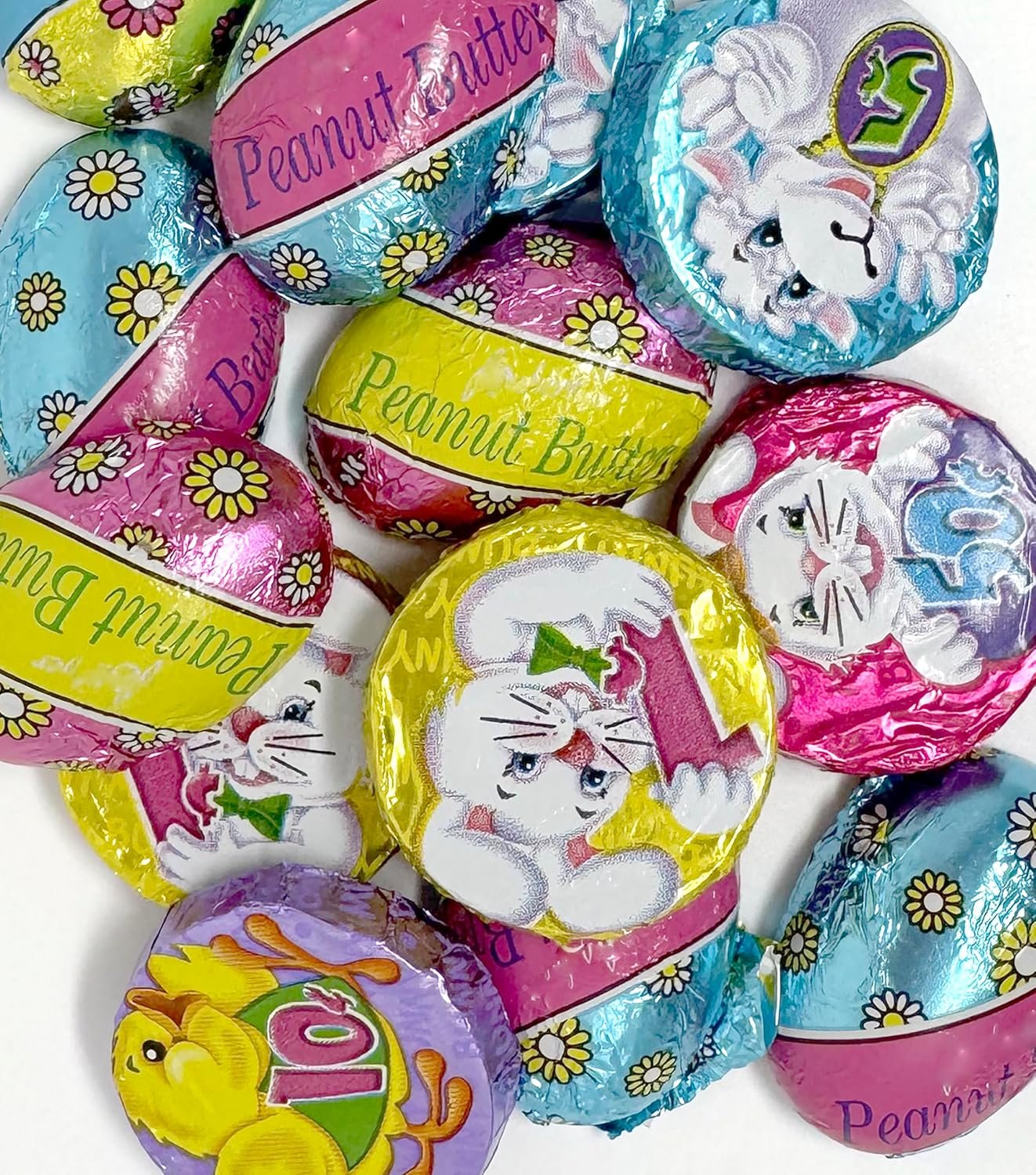 Easter Candy Individually Wrapped, Easter Chocolates for Easter Egg Hunts, Milk Chocolate Crisp Coins & Peanut Butter Eggs 43 Pieces Per Bag - Image 4