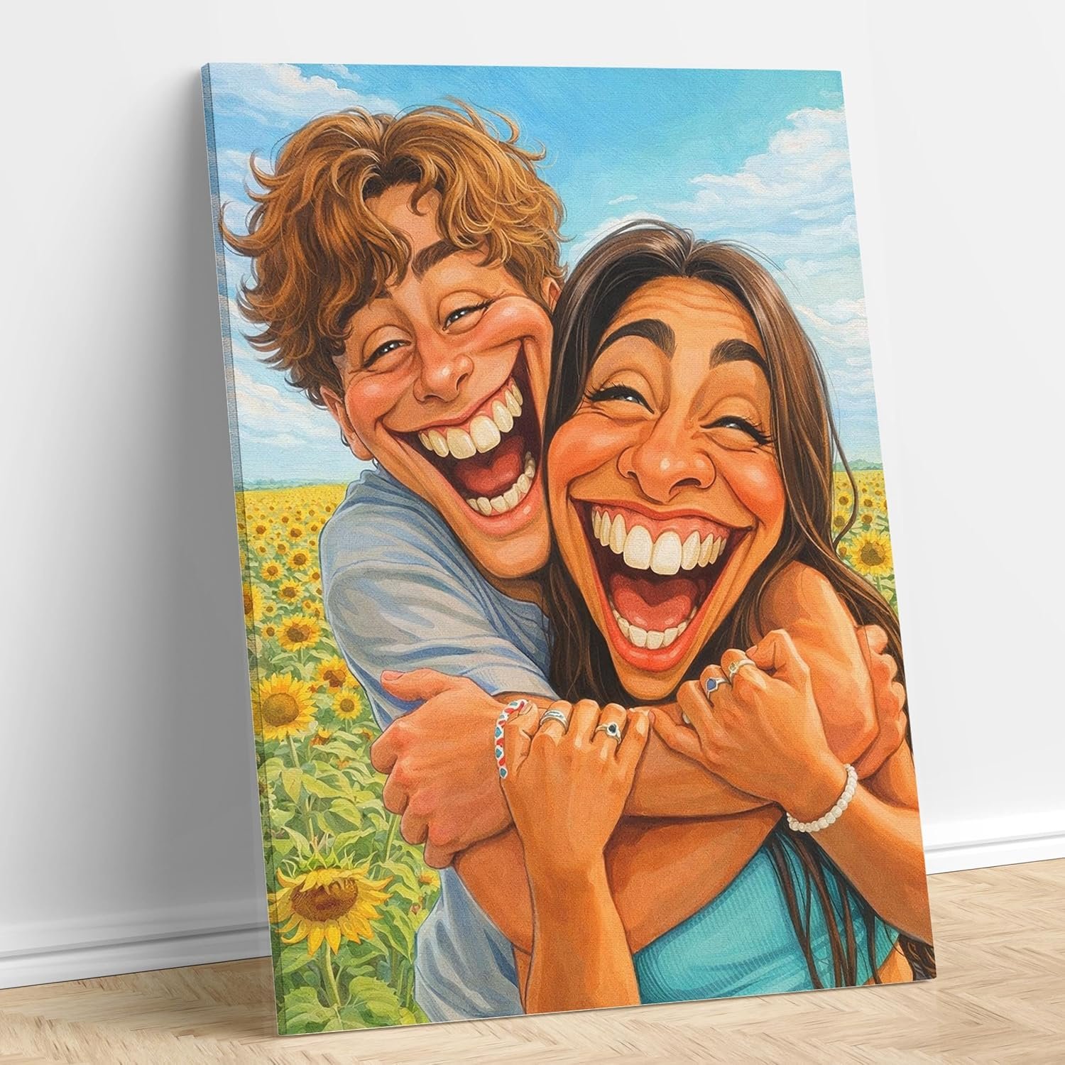 Julyly POD Custom Funny Couple Caricature Portrait, Personalized Photo Gifts, Couple Gifts, Gift for Her, Him, Wife, Husband, Gift Valentine Birthday Wedding Christmas Anniversary for Men Women - Image 4