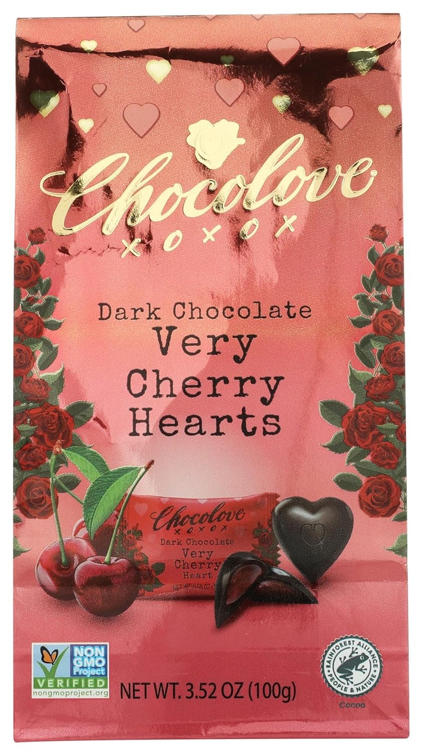 Chocolove Bites Chocolate Dk Chrry Hrts, 3.52 oz