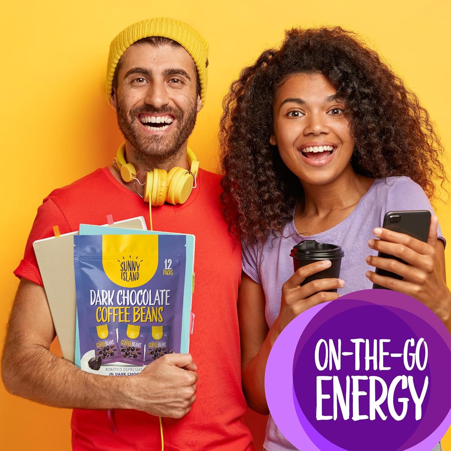 Dark Chocolate Covered Espresso Coffee Beans, (2 Ounces) Pack of 12 - Image 4