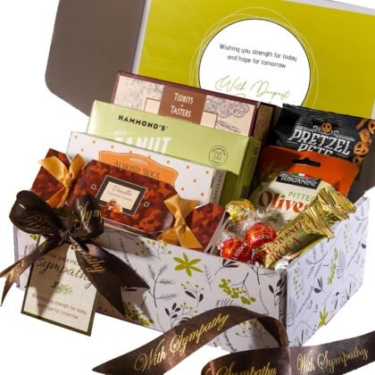 Broadway Basketeers Sympathy Gifts Box - Gourmet Sympathy Gift Basket with Assorted Treats - Thoughtful Care Package, Condolences Gift for Loss, Bereavement, Grief, Funeral, Memorial or Kosher Shiva