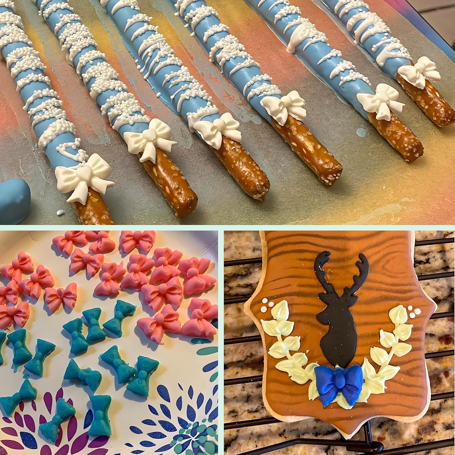 YunKo W0770 8 Mini Bows Silicone Fondant Molds Chocolate Sugar Candy Cake Pop Bow Craft Molds DIY Cake Decorating - Image 5