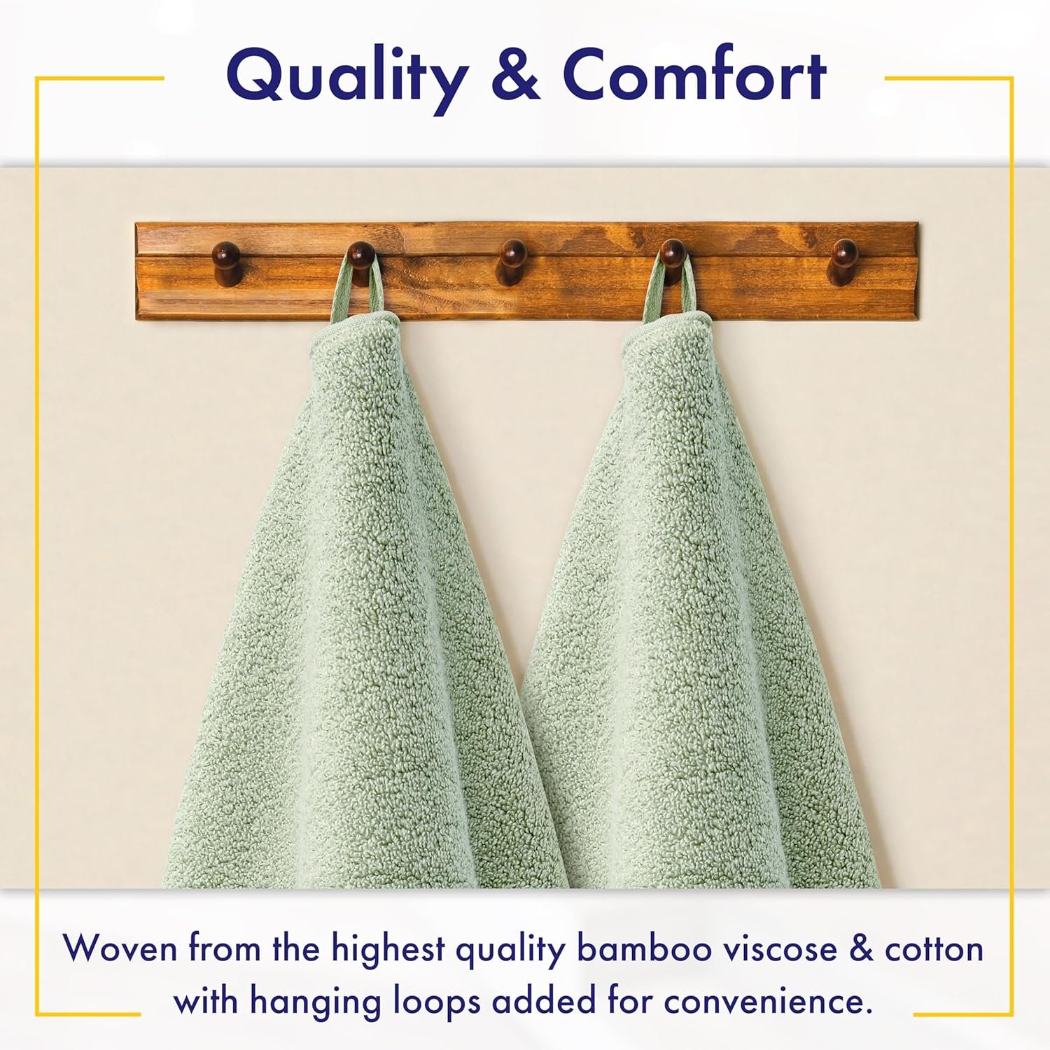 Ultra Soft & Plush Viscose from Bamboo Bath Towels - 700 GSM Luxury Bath Towels - 6 Piece Set - Super Absorbent & Quick Drying (Eucalyptus Green) - Image 4