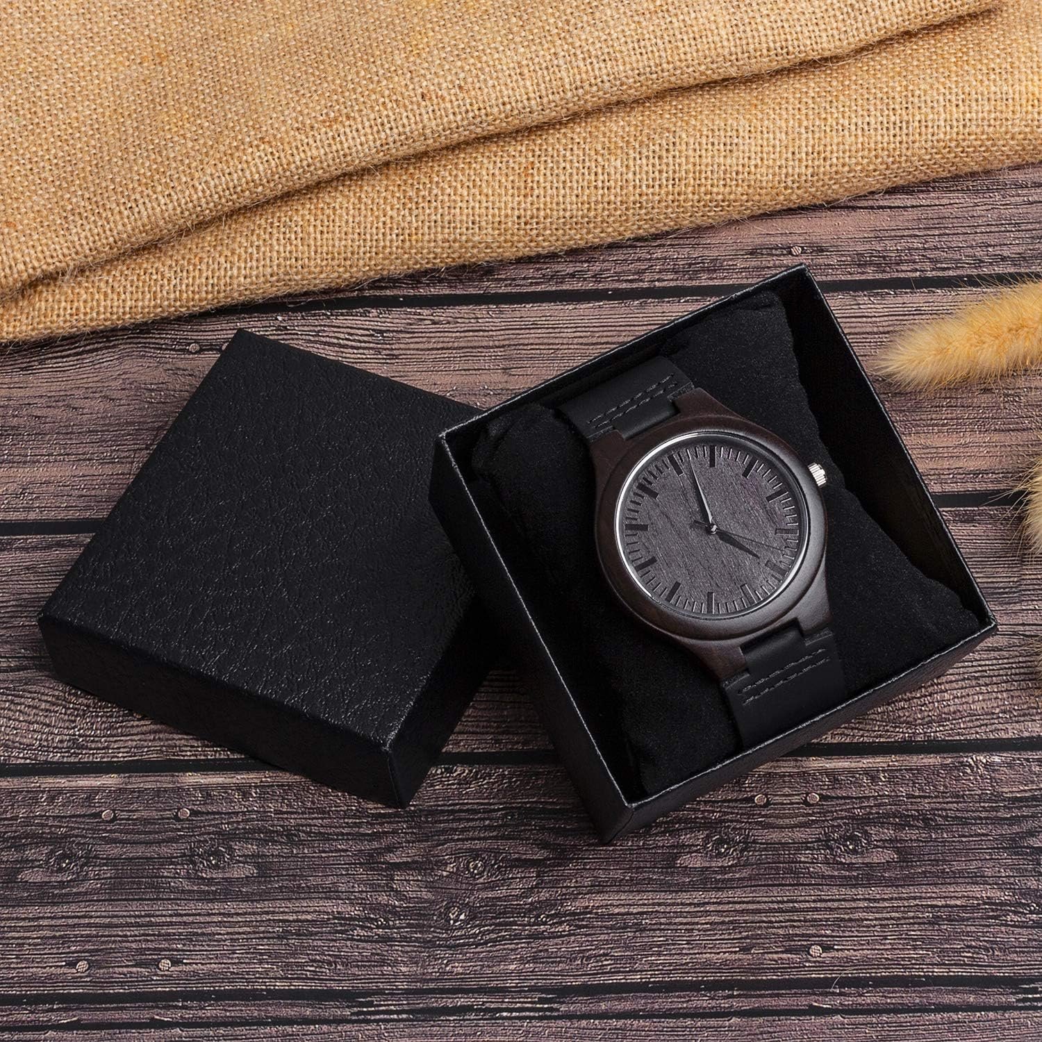 Personalized Men’s Engraved Wood Watches Customized Natural Handmade Wooden Wrist Watch Analog Japanese Quartz Movement Stylish Classic Unique - Image 6