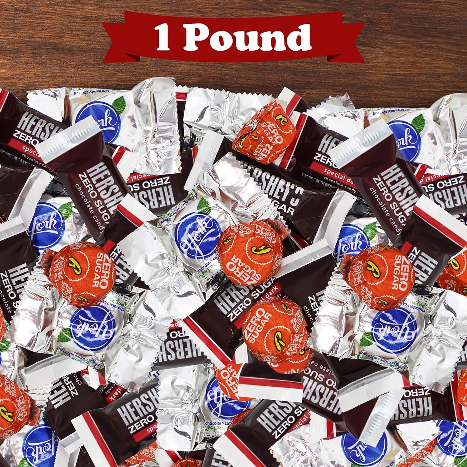 Zero Sugar Chocolate Candy Mix - 1 Pound Bulk Individually Wrapped Assorted Sugar Free Chocolates Candy Variety Pack for Parties, Snacks & Treats - Image 5
