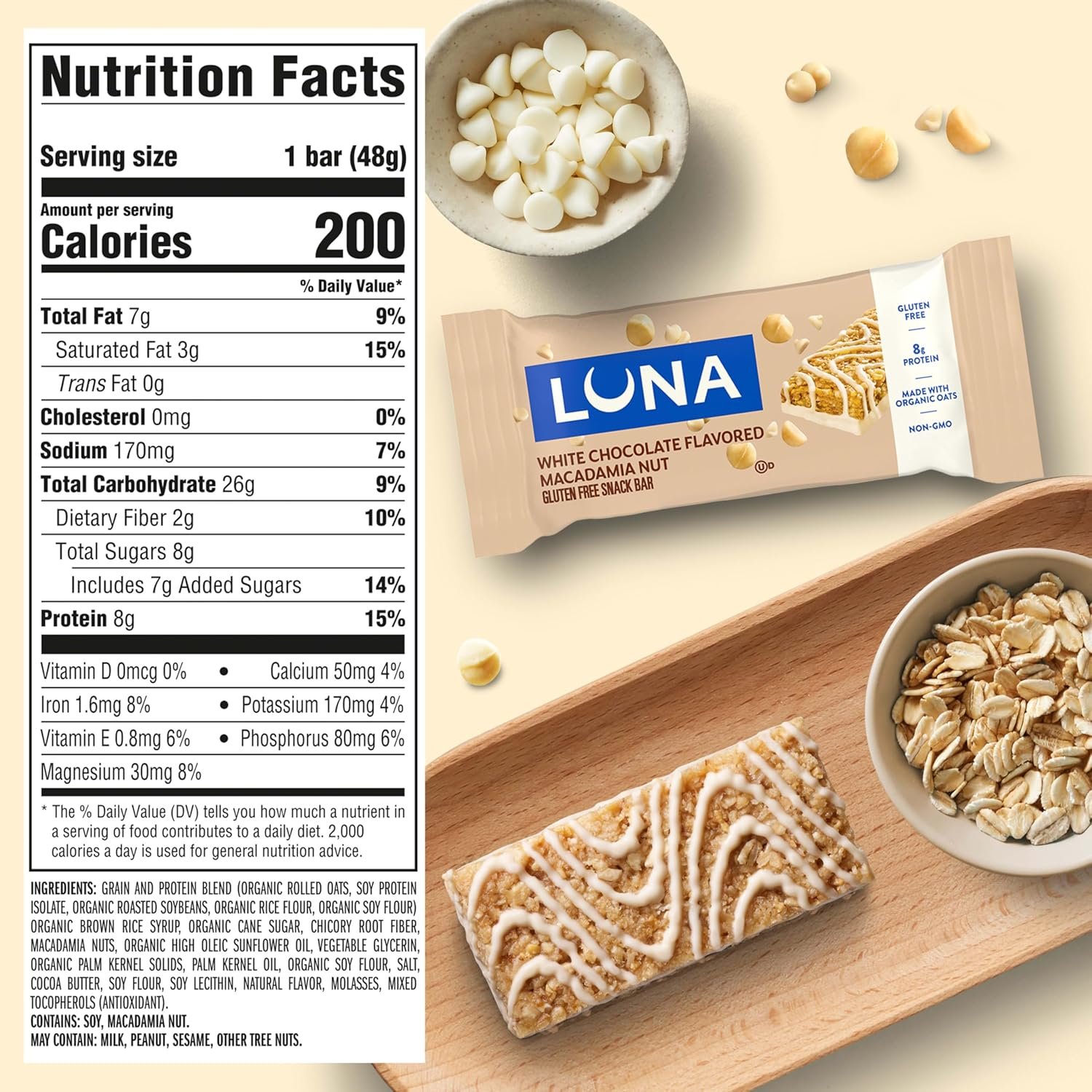 Clif, Bar Luna White Chocolate Macadamia 15 Count, 25.35 Ounce - Image 2