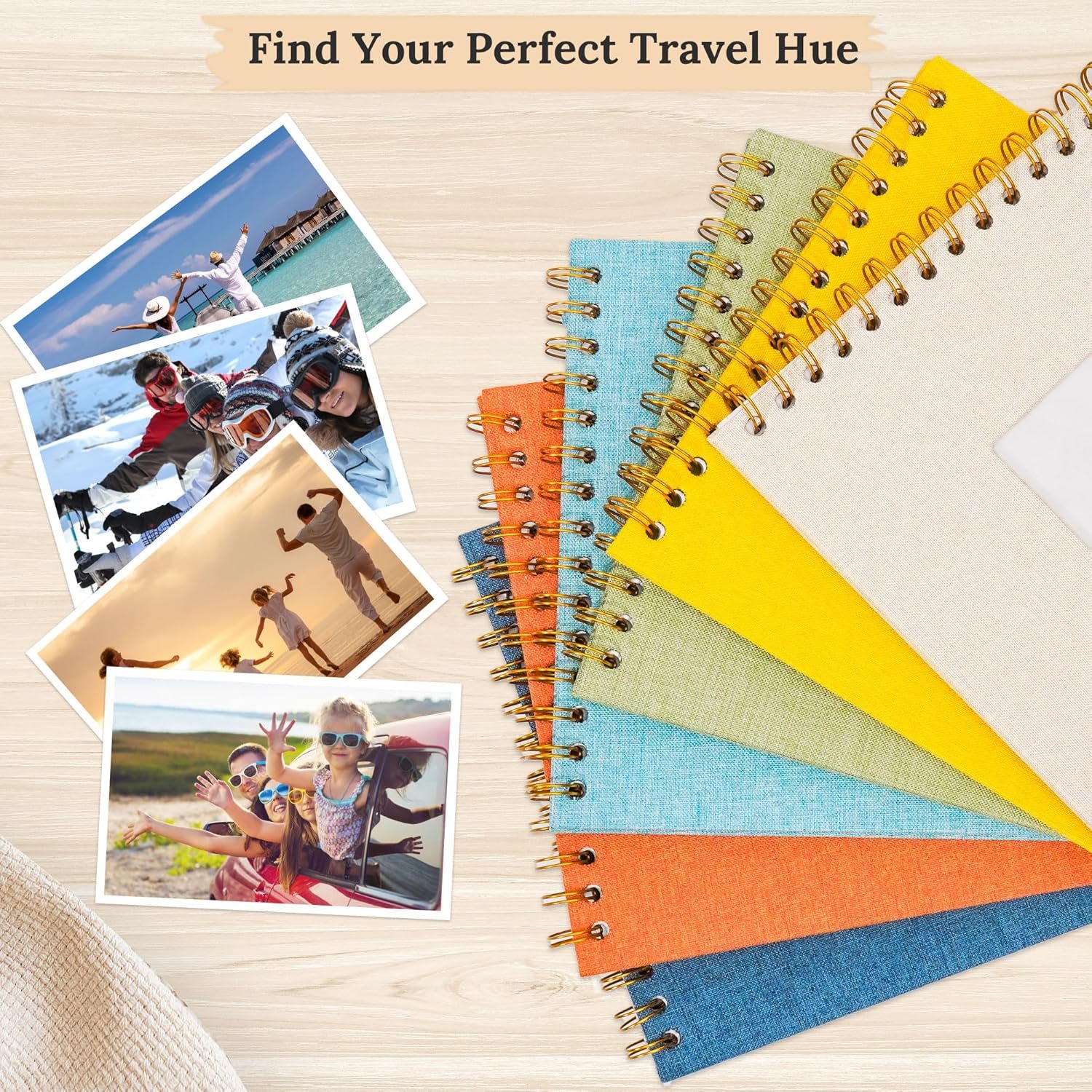 8 x 8 Inch Scrapbook Photo Album Linen Cover, Hardcover Kraft White Pages Memory Book, for Travel Wedding Guest Book Christmas Baby Shower (20 Sheets/ 40 Pages,Beige) - Image 7