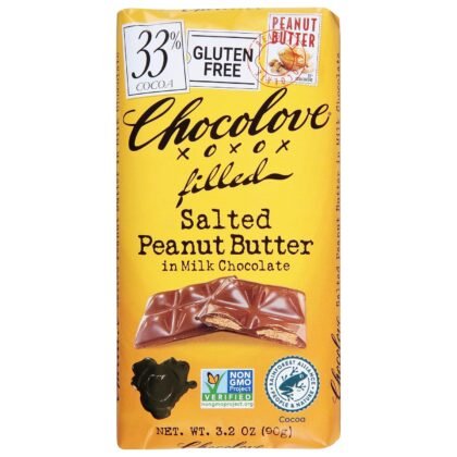 CHOCOLOVE Salted Peanut Butter Milk Chocolate Bar, 3.2 oz Bar
