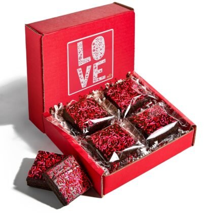 Chocolate Brownies Individually Wrapped [4 Count] | I Love You Food Gift for Women, Mom, Dad | Kosher, Dairy Free, Nut Free | Stern’s Bakery