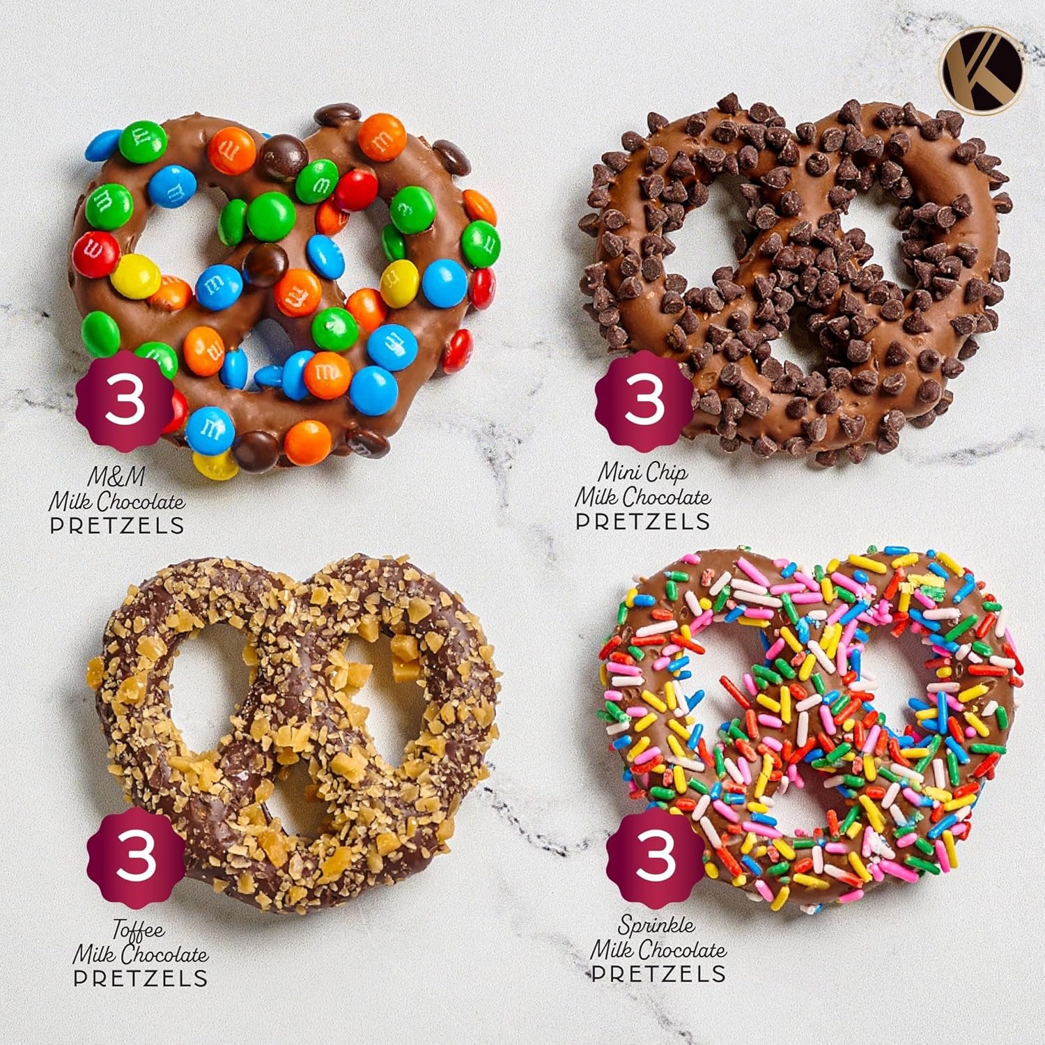 KREMERY Creamy Chocolate Cravings - Easter Chocolate Covered Pretzel Twists Gift Basket with Candied Toppings (12 Pretzels) Ramadan Gifts Sweet Treats in Confetti Tower Kosher - Image 7