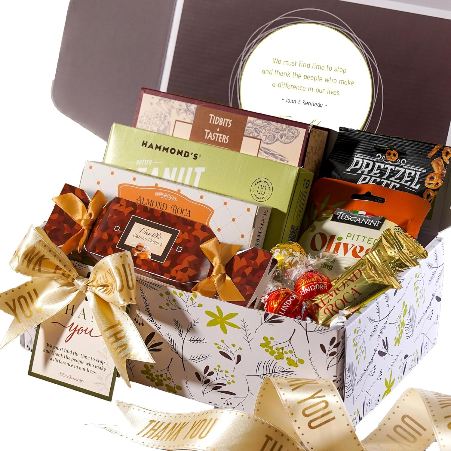 Broadway Basketeers Thank You Gift Box for Appreciation - Gourmet Delight - Curated Gourmet Food - Treats Gift Box - Individually Wrapped Gourmet Edible Care Package