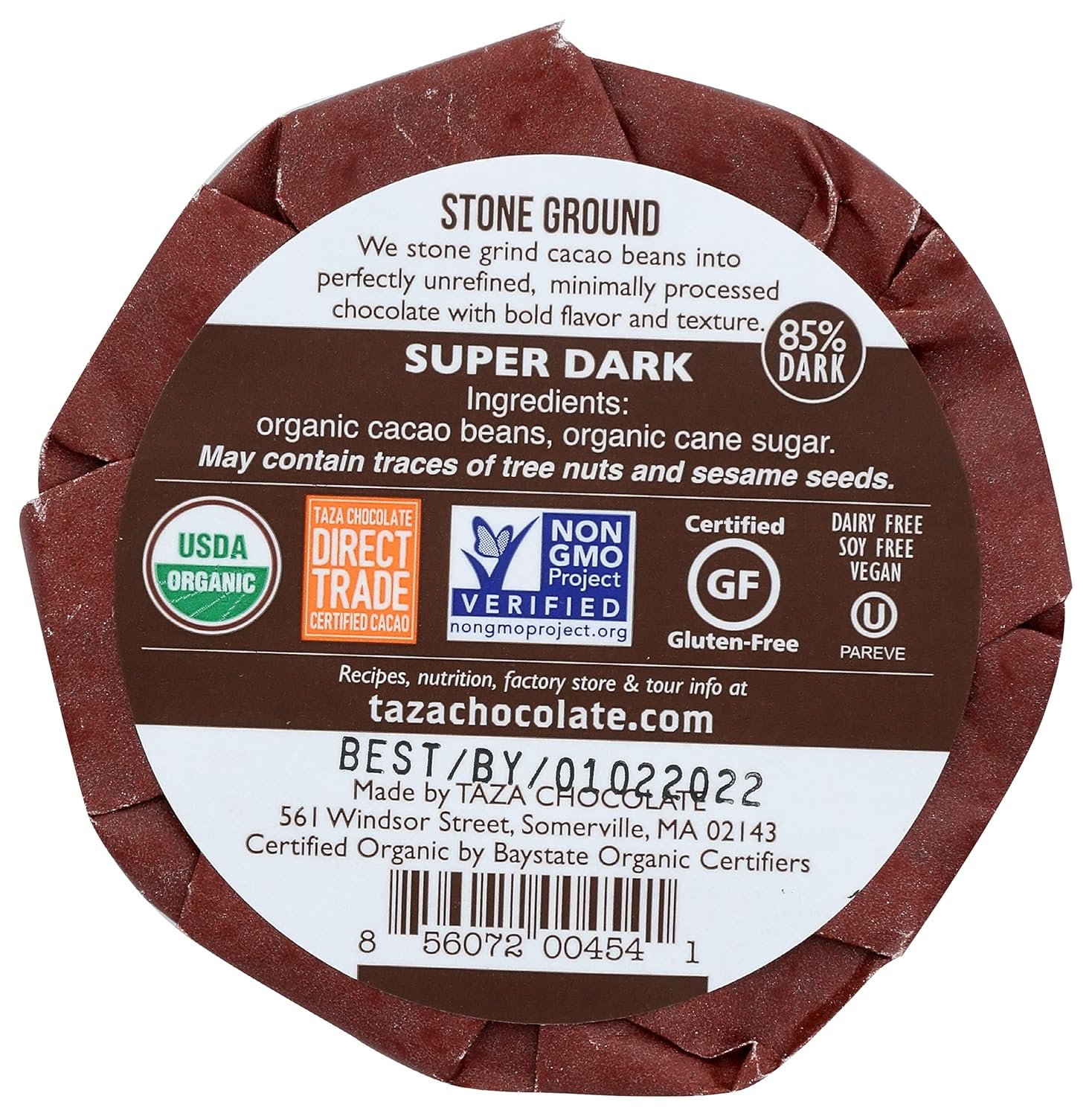 Taza Organic Chocolate Mexicano Super Dark Disc 85% Dark, 2.7 oz - Image 4
