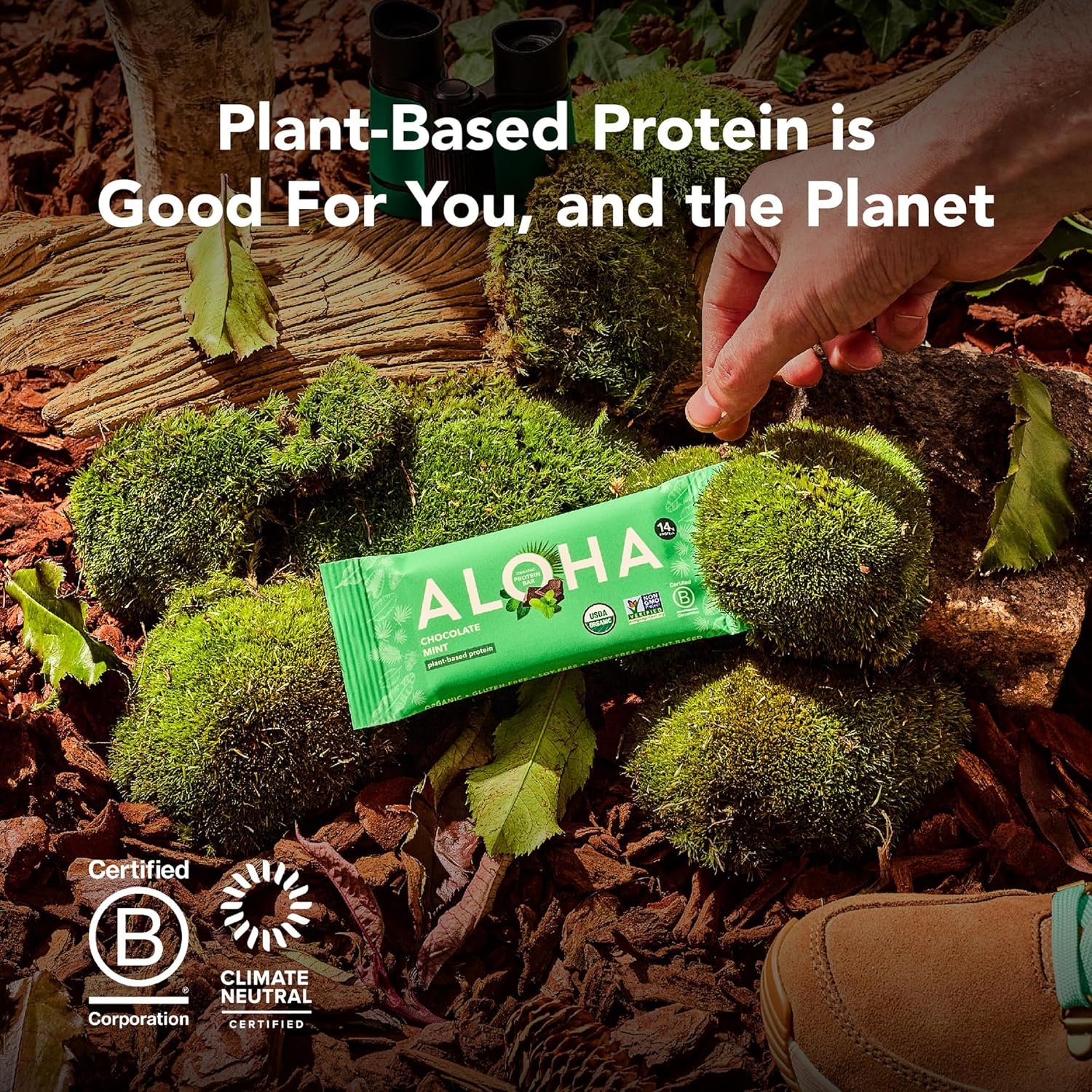 Aloha Organic Plant Based Protein Bars Chocolate Chip Cookie Dough, 1.98 Oz,(Pack of 12) - Image 7