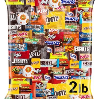 Chocolate Candy Variety Pack 2 LB Bulk Bag – Approx. 90 Individually Wrapped Treats – Assorted Milk & Dark Chocolate, Peanut Butter, Wafer & Coconut Mix – Perfect for Parties, Gifts & Sharing