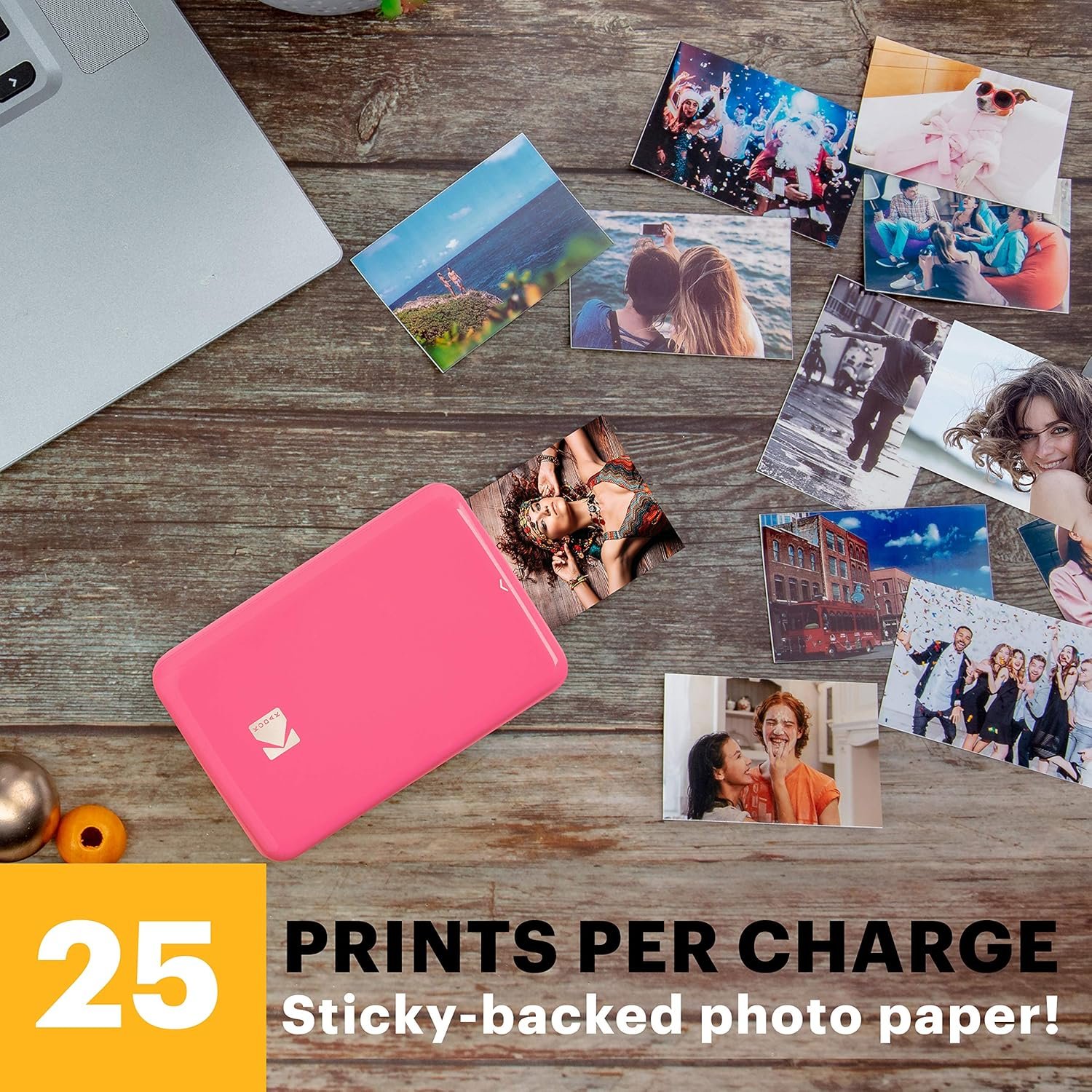 KODAK Step Instant Smartphone Photo Printer, Portable Mini Color Wireless Mobile Printer, Zink 2x3” (5.1x7.5 cm) Sticky-Back Photos, Bluetooth Compatible with iOS & Android Devices, Editing App, Pink - Image 6