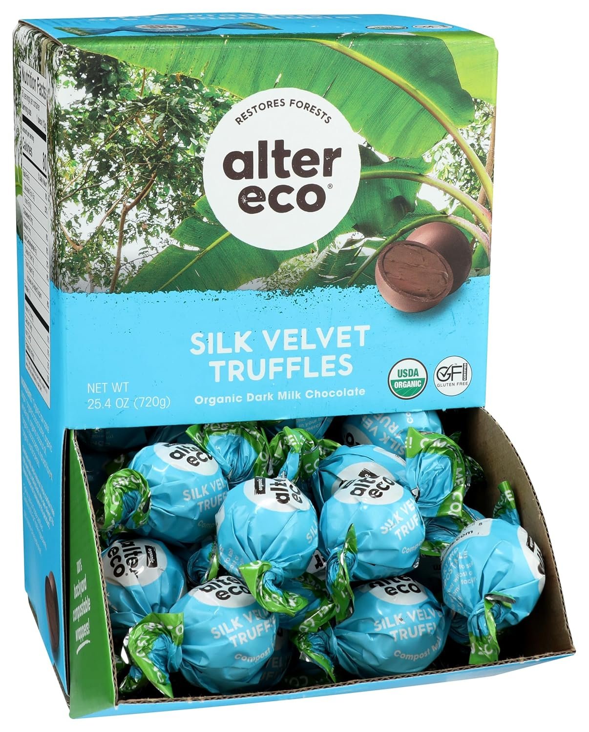 Alter Eco | Silk Velvet Truffles | 39% Pure Dark Cocoa, Fair Trade, Organic, Non-GMO, Gluten Free Dark Chocolate Truffles (1 Count (Pack of 1)) - Image 4