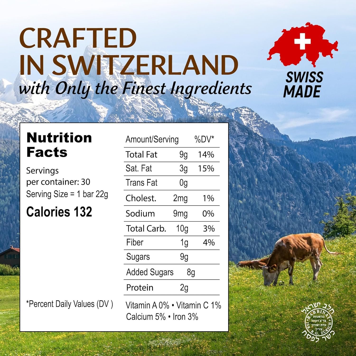 Schmerling's Minor Premium Swiss Chocolate Bars - Crunchy Milk Chocolate Candy Bars with Roasted Hazelnuts - GMO-Free, Kosher for Passover OU - 22g Each - Bulk (Pack of 30) - Image 2