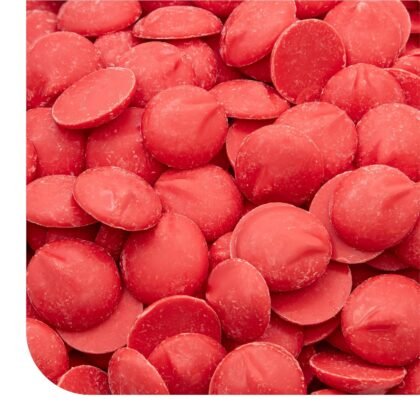 Merckens Chocolate Melts - 1 Pound Pack - Red Melting Chocolate for Dipping, Molding, Coating and Baking - Creamy Vanilla Flavored Coating Wafers for All Occasions