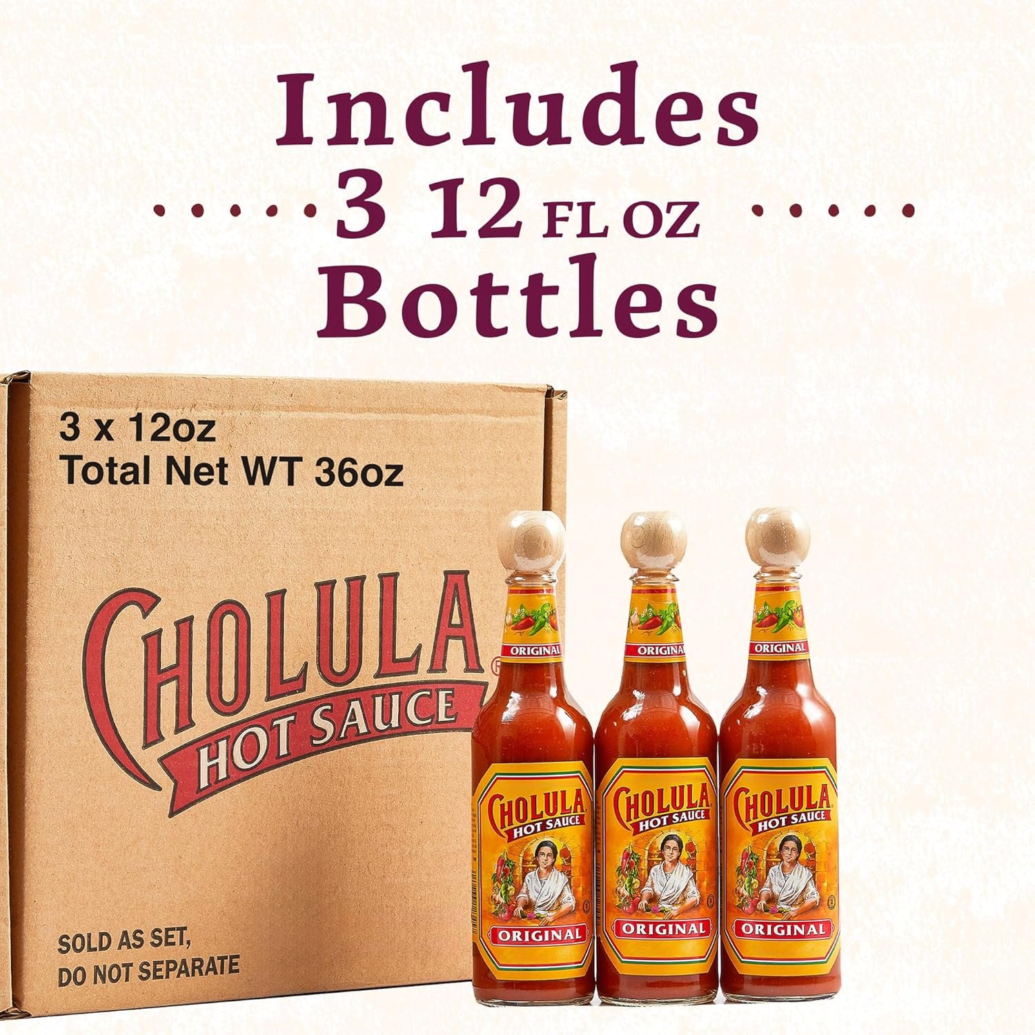 Cholula Hot Sauce Multipack, Original, Product of Mexico, Gift Set Includes Three 12 Fl Oz Bottles, Blend of Arbol & Piquin Peppers with Spices for Eggs, Rice, Tacos, Huevos Rancheros & More, 3 count - Image 12