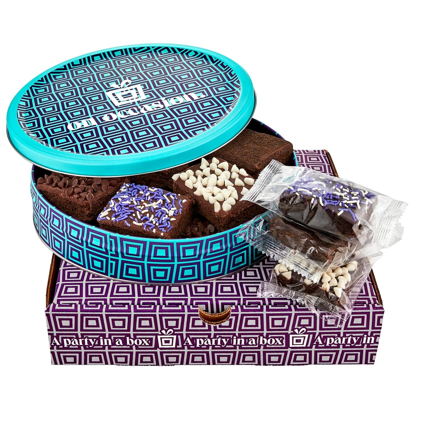 On Occasion Chocolate Brownies Individually Wrapped – Fudge Dessert Easter Brownies Gift Basket – Gourmet Fresh Baked Treats – Premium Bakery Selection Easter Gifts for Men & Women (8 Count)