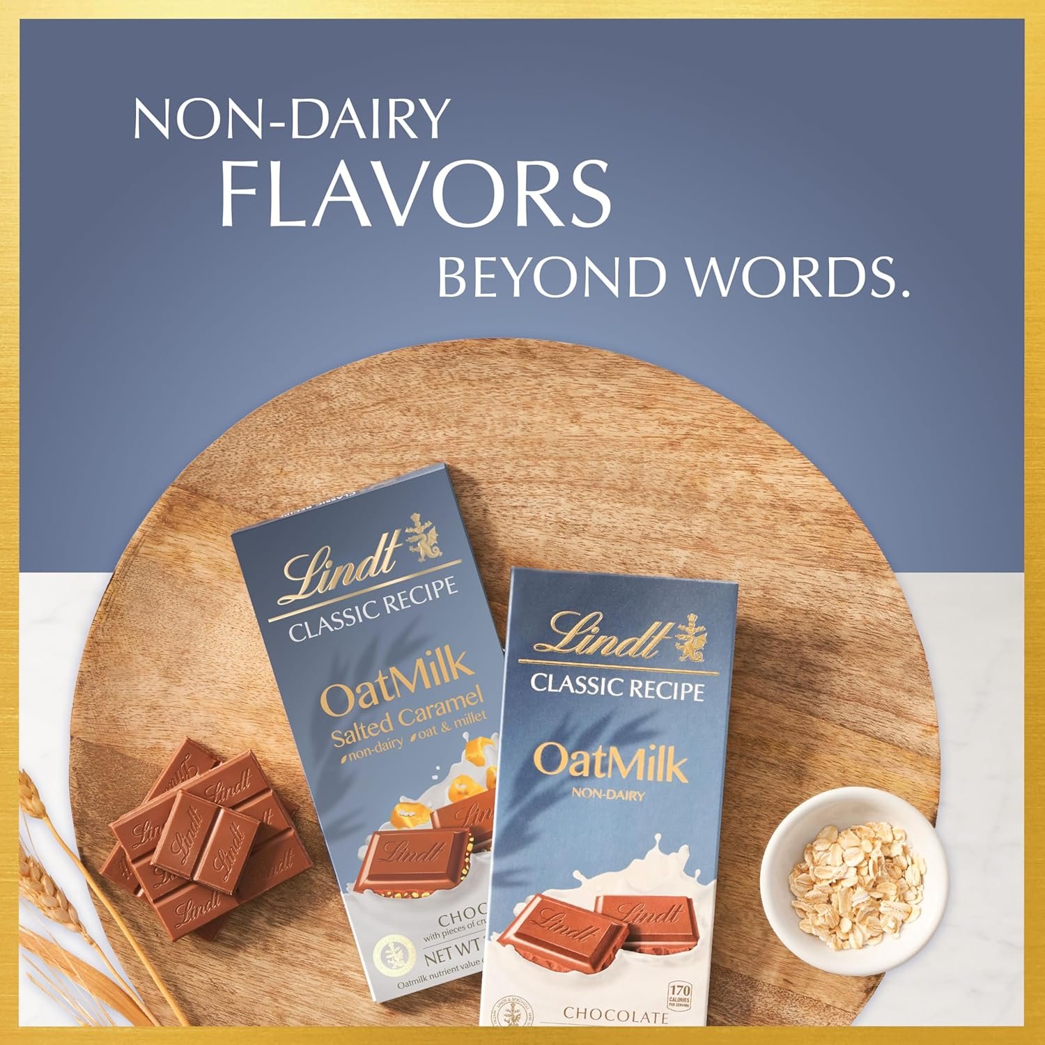 Lindt CLASSIC RECIPE Non-Dairy OatMilk Salted Caramel Chocolate Candy Bar, 10 Pack, 3.5 oz. - Image 6