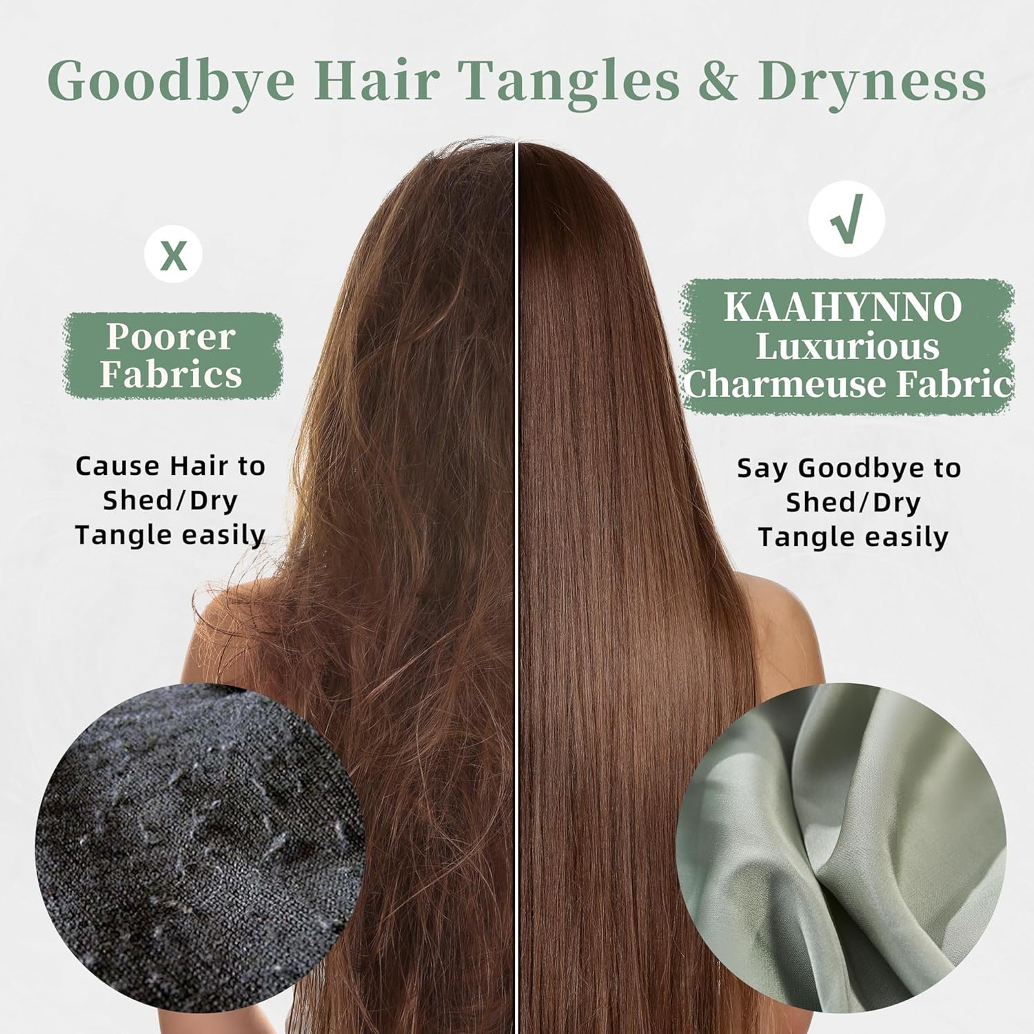 Adjustable Silk Satin Bonnet for Sleeping Hair Wrap, Double Layer Sleep Cap, Night Turban for Large Long Curly Braid Women Men Hair - Matcha Green - Image 4