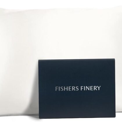 Fishers Finery 19mm 100% Pure Mulberry Silk Pillowcase, Quality Tested (White, S)