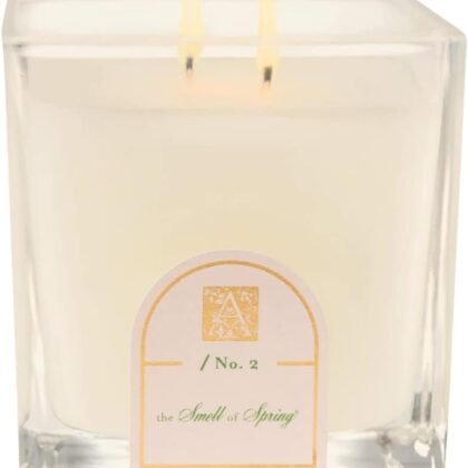 Aromatique Glass Cube Candle, Smell of Spring, 12 Ounces