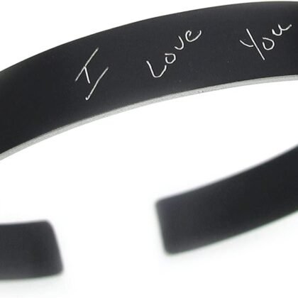 Mens Personalized Handwriting Cuff Bracelet - I love you bracelet for Him - Gift For Him - Fathers Day Gift from Daughter - Mens engraved bracelet