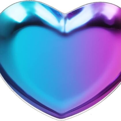 Stainless Steel Jewelry Tray, Heart Shaped Trinket Dish for Rings Earrings Necklaces Bracelet Watch Keys, Plate Tea Tray Fruit Tray Cosmetics Jewelry Organizer Box(Colorful)