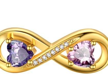 Custom4U Personalized Infinity Bracelets for Women Stack Birthstone Bracelet Engraved Name Open Cuff Bracelet Adjustable Mothers Day Valentines Birthday Jewelry Gifts for Women Mom Wife (Gift Box)